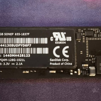 Apple SanDisk 128GB M.2 PCIe SSD SDNEP 655-1837F MacBook Air