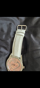 Roosa värvi Heart Design kellad, 44 mm — uus valge rihm (3 foto / 6)