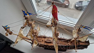 Purjelaev WASA, suur mudel, käsitöö (3 foto / 5)