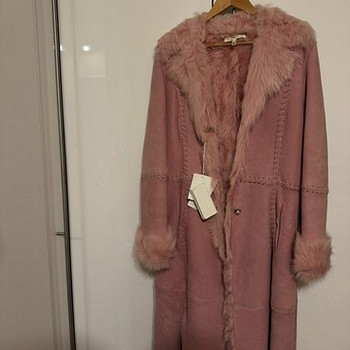 UUS! Naiste vintage talvine karusnahkne mantel roosa (ESCADA) kasukas