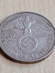 Hõbemünt 2 Reichsmark 1938, Berliin (A) Kolmas Reih (3 foto / 4)