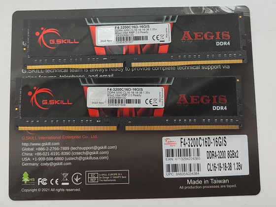 G.Skill Aegis DDR4-3200 16GB (2x8GB)