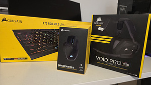 Corsair komplekt: K70 RGB MK.2 + Dark Core Pro SE + Void Pro (1 foto / 1)