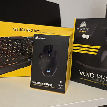 Corsair komplekt: K70 RGB MK.2 + Dark Core Pro SE + Void Pro