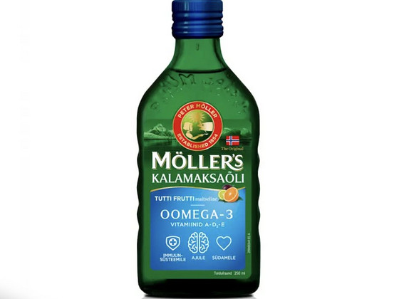 Müüa Möller's kalamaksaõli Tutti-Frutti maitsega 250 ml