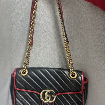 GUCCI original/real marmont flat leather crossbody bag.
