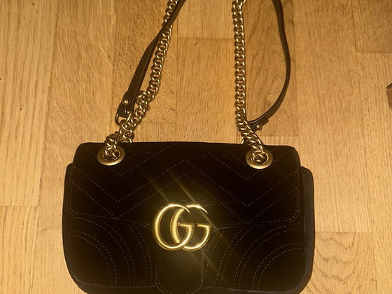 GUCCI original/real marmont flap velvet crossbody bag 22cm x
