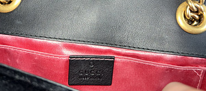 Оригинальная бархатная сумка через плечо GUCCI Marmont Flap (4 фото из 6)