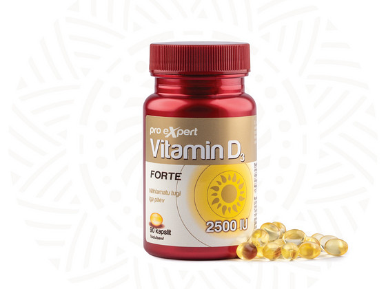 Vitamin D3 Pro Expert 2500IU FORTE N90 õlikapslid