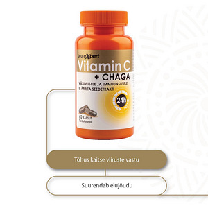 Vitamiin C PRO Expert + CHAGA TR N60 pikatoimelised kapslid (2 foto / 4)