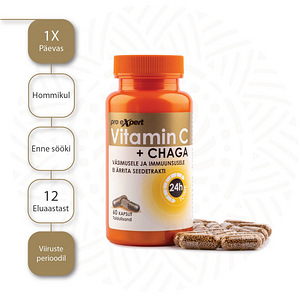 Vitamiin C PRO Expert + CHAGA TR N60 pikatoimelised kapslid (4 foto / 4)
