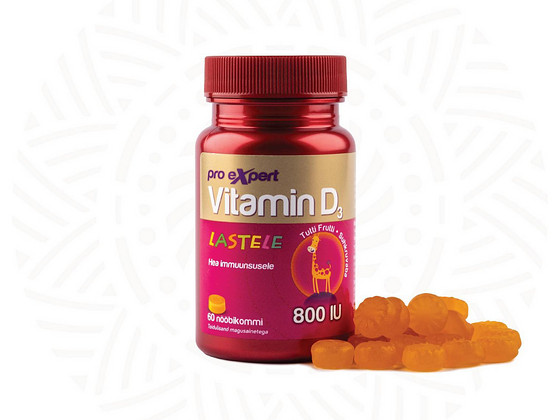Vitamin D3 Pro Expert Lastele 800IU N60 nööbikommid