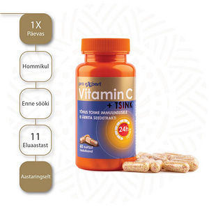 Vitamin C Pro Expert + Tsink TR N60 pikatoimelised kapslid (4 foto / 4)