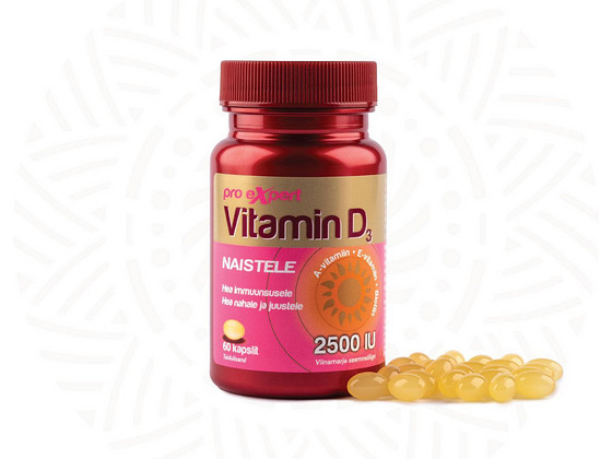 Vitamin D3 Pro Expert 2500IU N60 õlikapslid naistele
