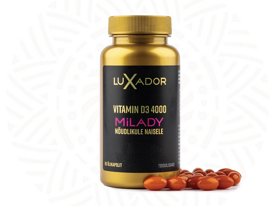 LUXADOR Vitamin D3 4000 MiLADY N90 õlikapslid