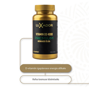 LUXADOR Vitamin D3 4000IU PREMIUM N120 õlikapslid (2 фото из 4)
