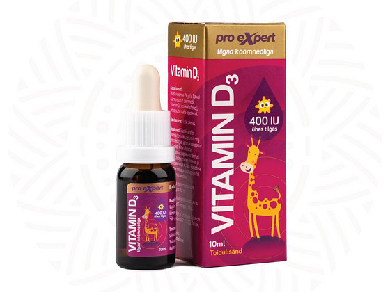 Vitamin D Pro Expert 400IU tilgad 10ml Lastele köömneõliga