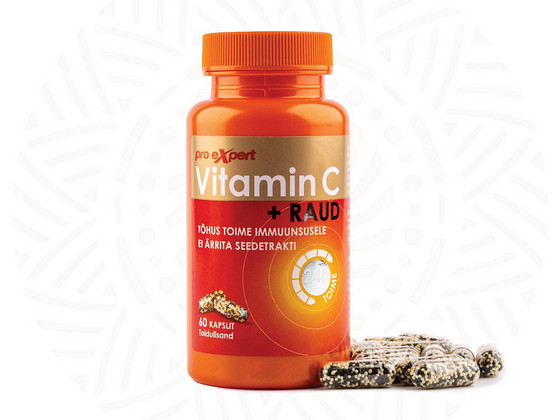 Vitamin C Pro Expert + Raud TR N60 pikatoimelised kapslid