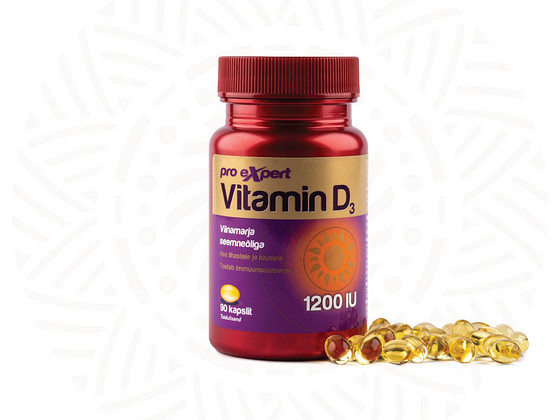 Vitamin D3 Pro Expert 1200IU N90 õlikapslid