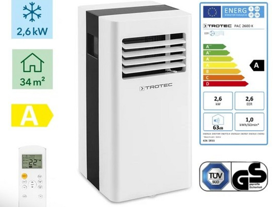 Õhukonditsioneer Trotec PAC 2600 X, 2.6 kW, 1300 W