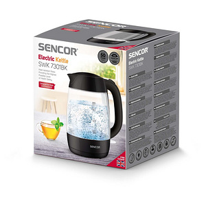 Uus elektriline veekeetja Sencor SWK 7301BK (1,7 l, klaas) (1 foto / 3)