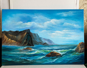 Õlimaal "Meri mägede all" 40 cm x 60 cm (1 foto / 3)