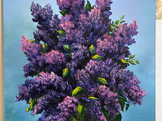 Картина маслом "Запах весны" 50 см x 70 см