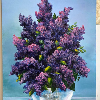 Картина маслом "Запах весны" 50 см x 70 см