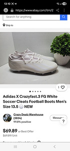 Jalgpallisaapad valged läikivad Adidas (9 foto / 10)