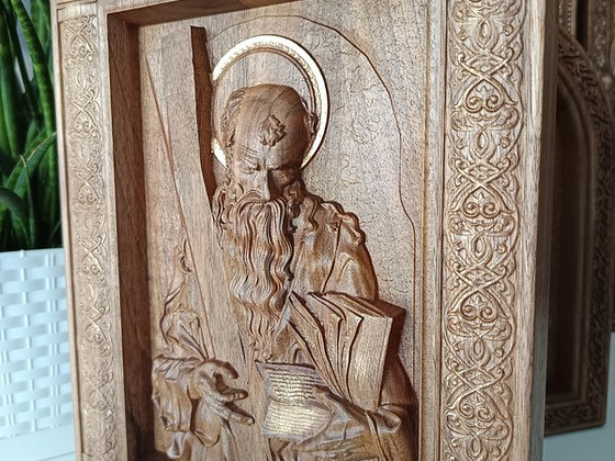 Apostel Andreas ikoon, tume pähkel, paksus 4cm