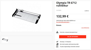 Роликовый резак для бумаги A2 Olympia TR 6712 (2 фото из 2)