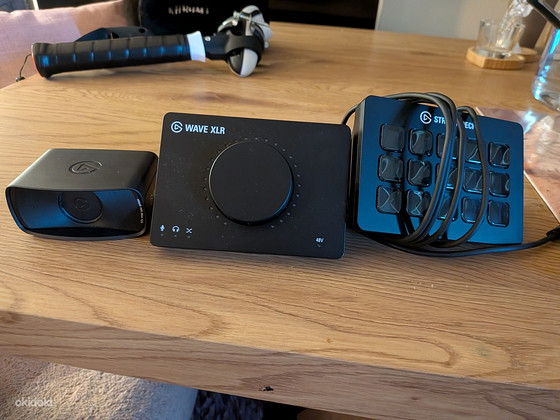 Elgato wave XLR, steam deck и веб-камера + rin key light