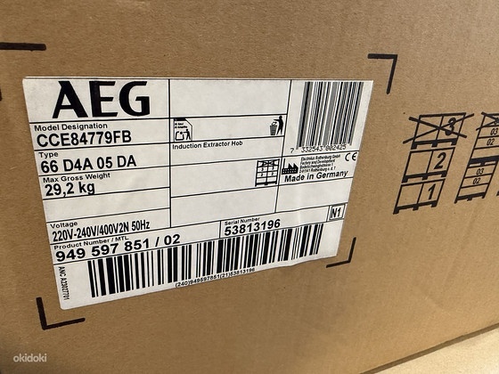 AEG CCE84779FB induktsioonpliit + õhupuhasti (UUS)