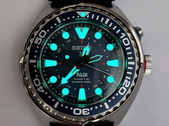 Seiko prospex kinetic GMT Diver PADI увеличенные часы 48мм