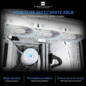 Белая водяная система охлаждения Thermalright 360 мм (Идеально для белого компью... (9 фото из 9)