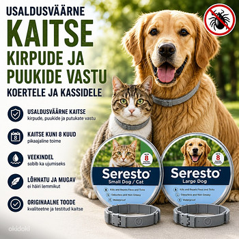Kirbu- ja puugivastased kaelarihmad koertele ja kassidele