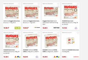 Mega Pack HUGGIES Extra Care 2 (3-6 kg) - 5 x 82 + 26 = 436 (3 foto / 3)