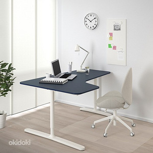 Письменный стол офисный стол IKEA BEKANT синий/белый (3 фото из 5)