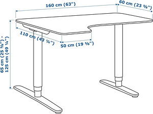 Письменный стол офисный стол IKEA BEKANT синий/белый (5 фото из 5)