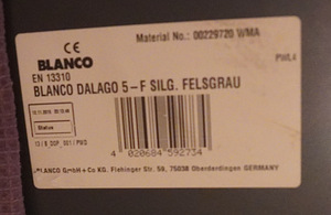 Новая кухонная мойка BLANCO DALAGO 5-F Silgranit, серый цвет (4 фото из 5)