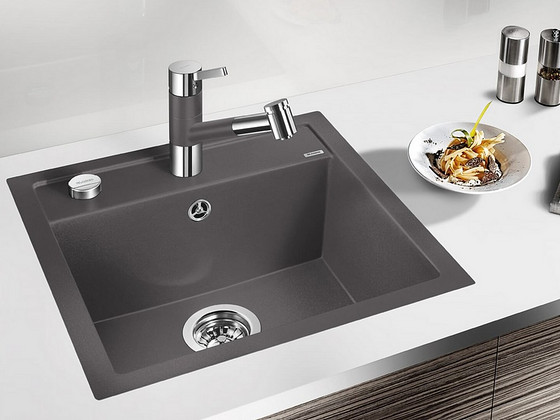 Новая кухонная мойка BLANCO DALAGO 5-F Silgranit, серый цвет