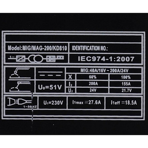 Inverter keevitusseade keevitus MIG/MAG 200A KD810 (5 foto / 7)