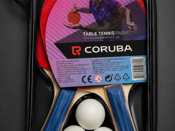 Lauatennise komplekt CORUBA – 2 reketit + 3 palli +