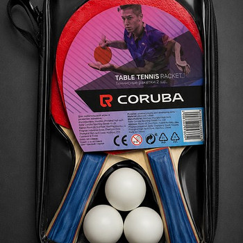Lauatennise komplekt CORUBA – 2 reketit + 3 palli +