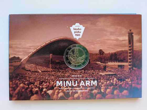 Eesti 2€ mündikaart 2019 Laulupidu