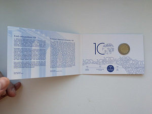 Эстония 2€ монетная карта 2019 Национальный университет 100 (3 фото из 3)
