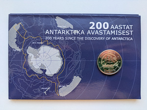 Eesti 2€ mündikaart 2020 Antarktika avastamine (1 foto / 4)