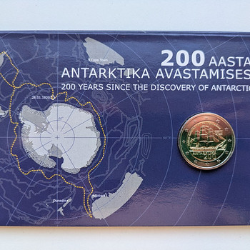 Eesti 2€ mündikaart 2020 Antarktika avastamine
