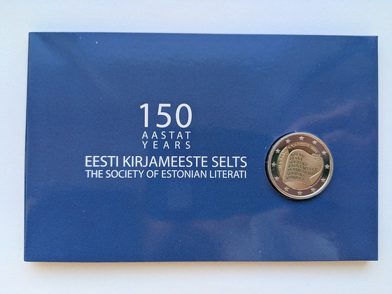2€ Mündikaart Eesti Kirjameeste Selts 150