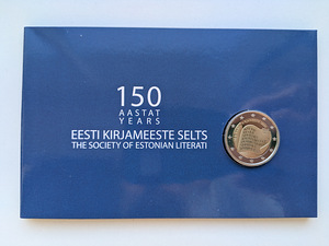 2€ Mündikaart Eesti Kirjameeste Selts 150 (1 foto / 4)